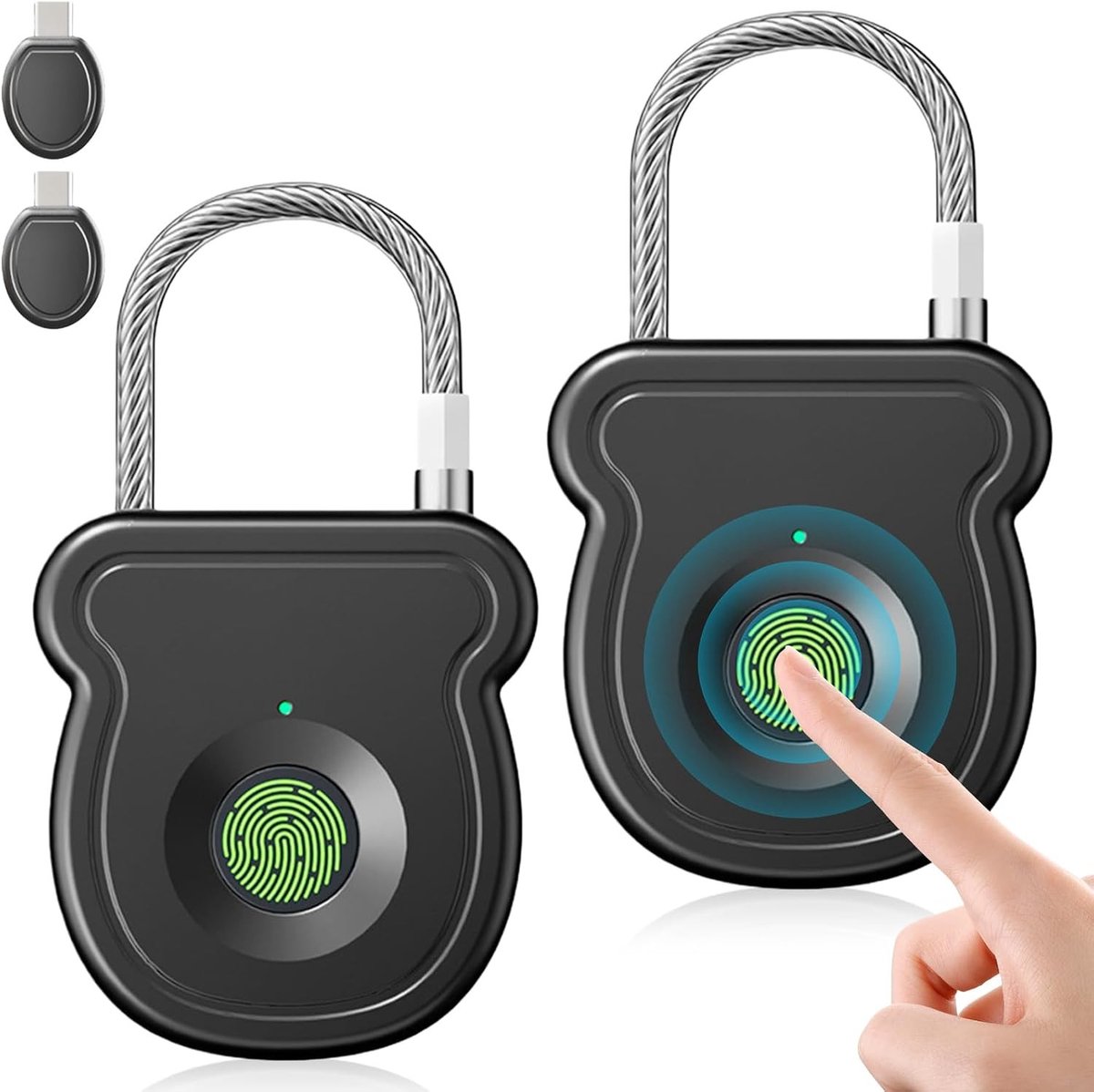 Slimme Vingerafdruk Hangslot - Waterdicht Veiligheidslot voor Kasten, Gym, Thuis en Tuin - Compact en Draagbaar Veiligheidsoplossing