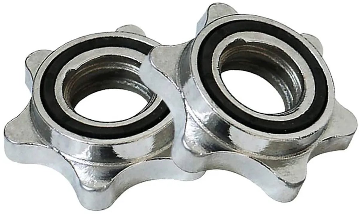 25 mm stervormige halterclip - 2 stuks, verchroomde vergrendelingsclip