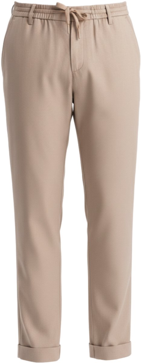 OMBRE Broek - Regular Fit - Katoen - Effen Lichtbruin L