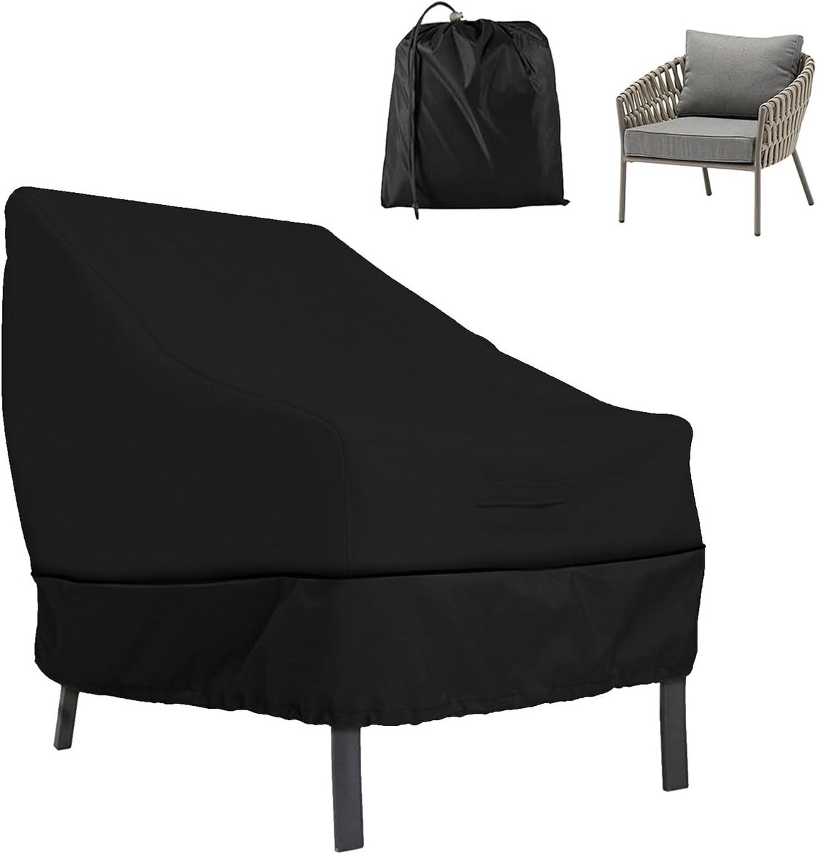 Fauteuilhoes - Zwart - 80 x 85 x 91 cm - Oxford Stof - Voor Stapelbare Tuinstoelen