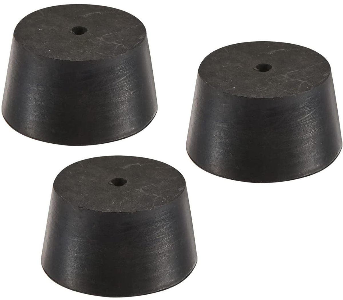 Set van 3 Conische Rubber Stoppen met Gat, Hoge Temperatuurbestendigheid, Ideaal voor Laboratoria en Industrie (Zwart, 42 tot 50 mm)