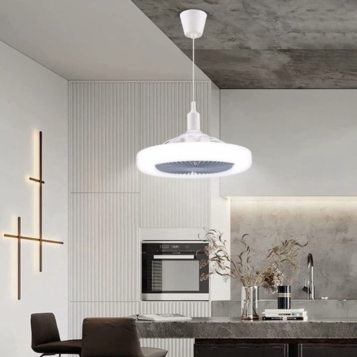 Allecto - Plafondventilator met Lampen - Verstelbare LED-ventilatorlamp - Stil