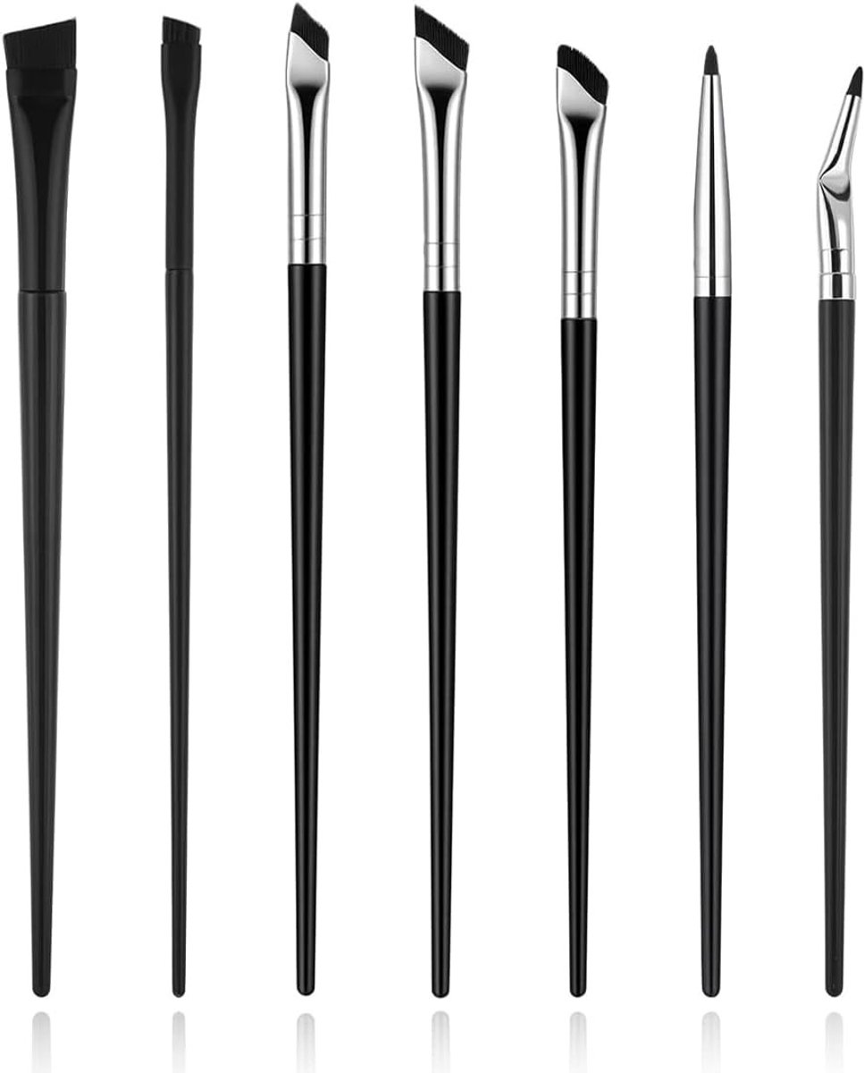 Set van 7 Hoekige Eyeliner Penselen voor Oogmake-up, Perfect voor Precisie en Definities