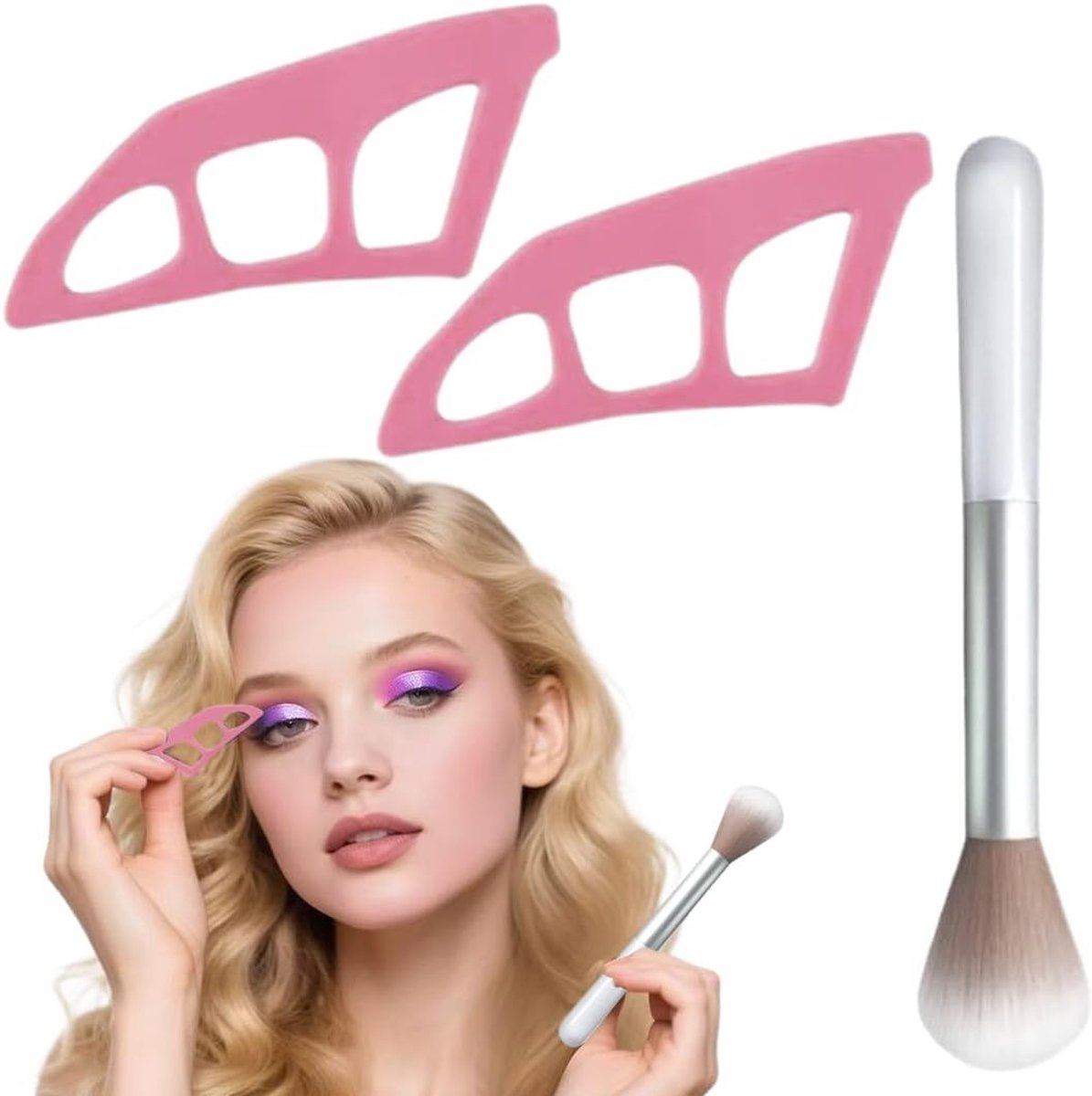 Oogschaduw sjablonen voor make-up, set van 3 herbruikbare applicators en tools voor perfecte oogmake-up, ideaal voor beginners en professionals
