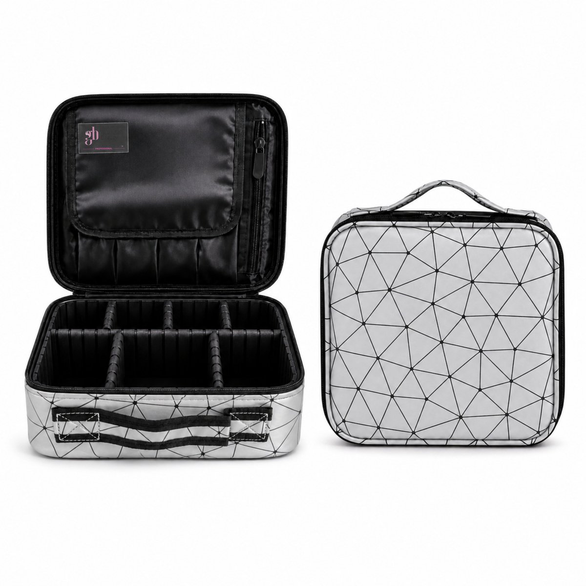 Beautycase - Beautykoffer - Make-up Koffer - Cosmetica Organizer - Reis Toilettas - Wit/Zwart