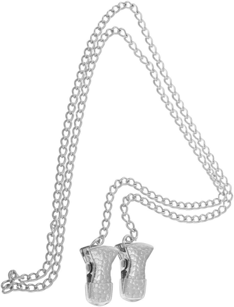 Zilveren brillenketting met metalen clip van 60 cm, universele brillenhouder voor leesbrillen, zonnebrillen en maskers, lichte en stabiele brilhanger voor dames en heren