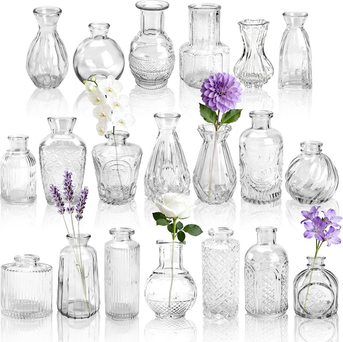 Bloemenvaasje - Set van 20 - Glas