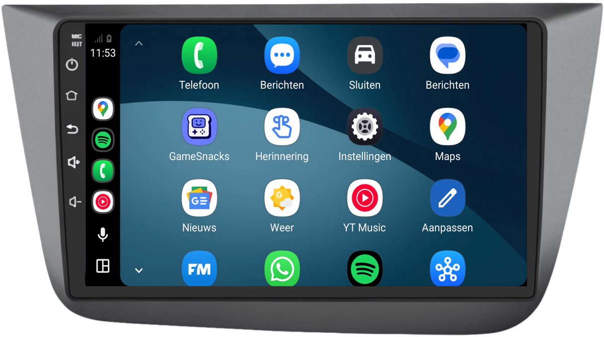 CarPlay autoradio geschikt voor Seat Altea | 2004 t/m 2015 | Cartronix CTX-7038 | 2004 2005 2006 2007 2008 2009 2010 2011 2012 2013 2014 2015 | 9 inch | Android 15 | Draadloos Apple CarPlay & Android Auto | 2GB + 32GB | Bluetooth & Wifi