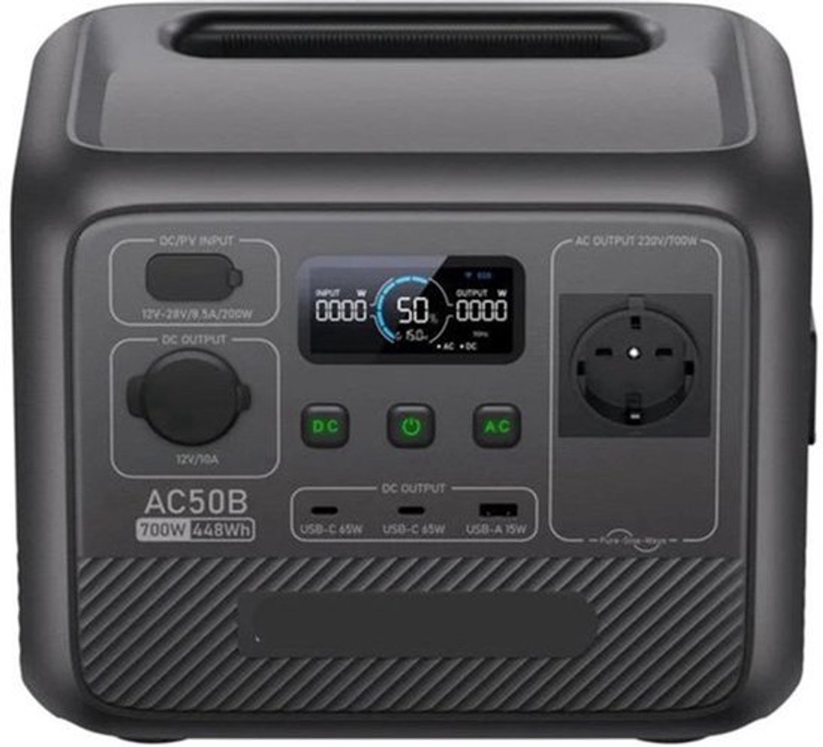 Powerstation – Draagbare Accu – Mobiele Stroomvoorziening – Back-up Batterij – 448Wh Capaciteit – 700W Output