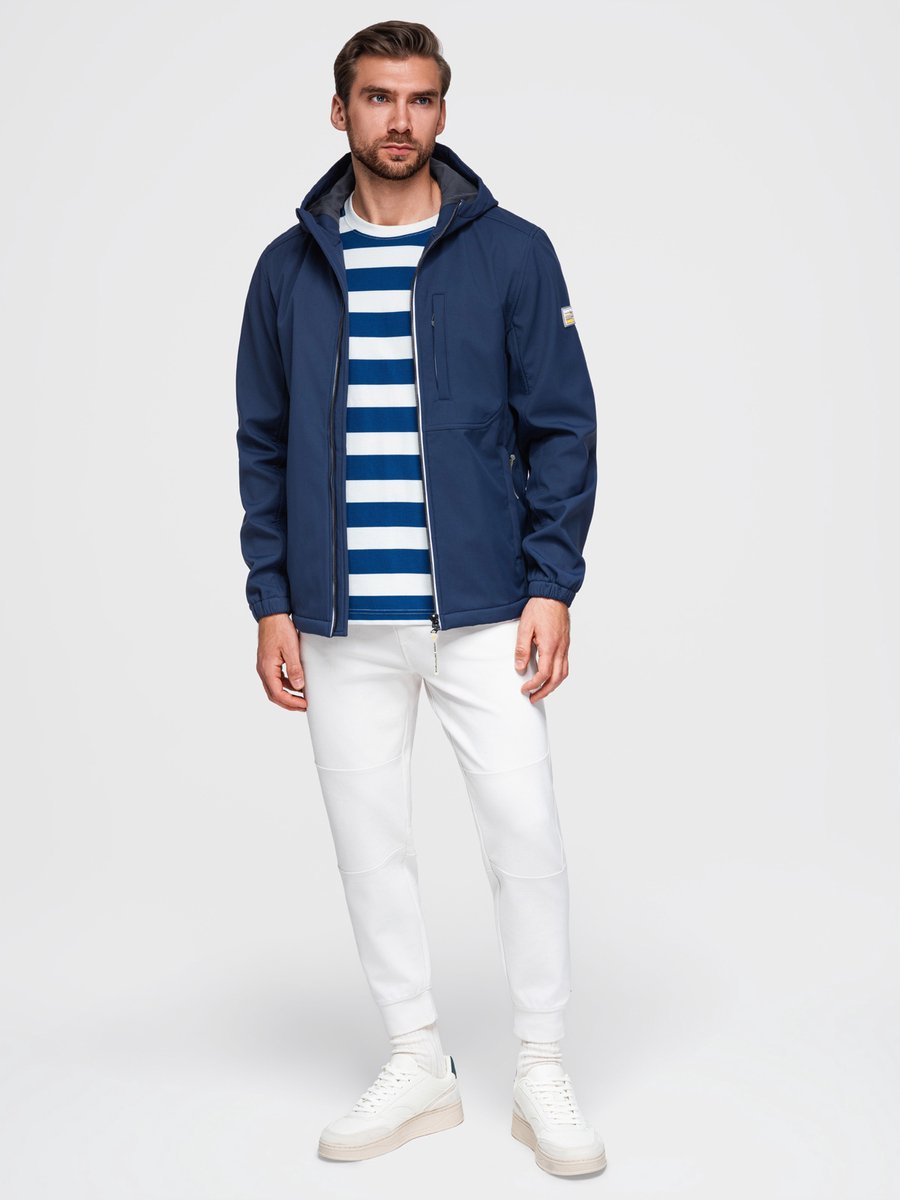 OMBRE Jas - Lange Mouw - Rits - Effen Marine M