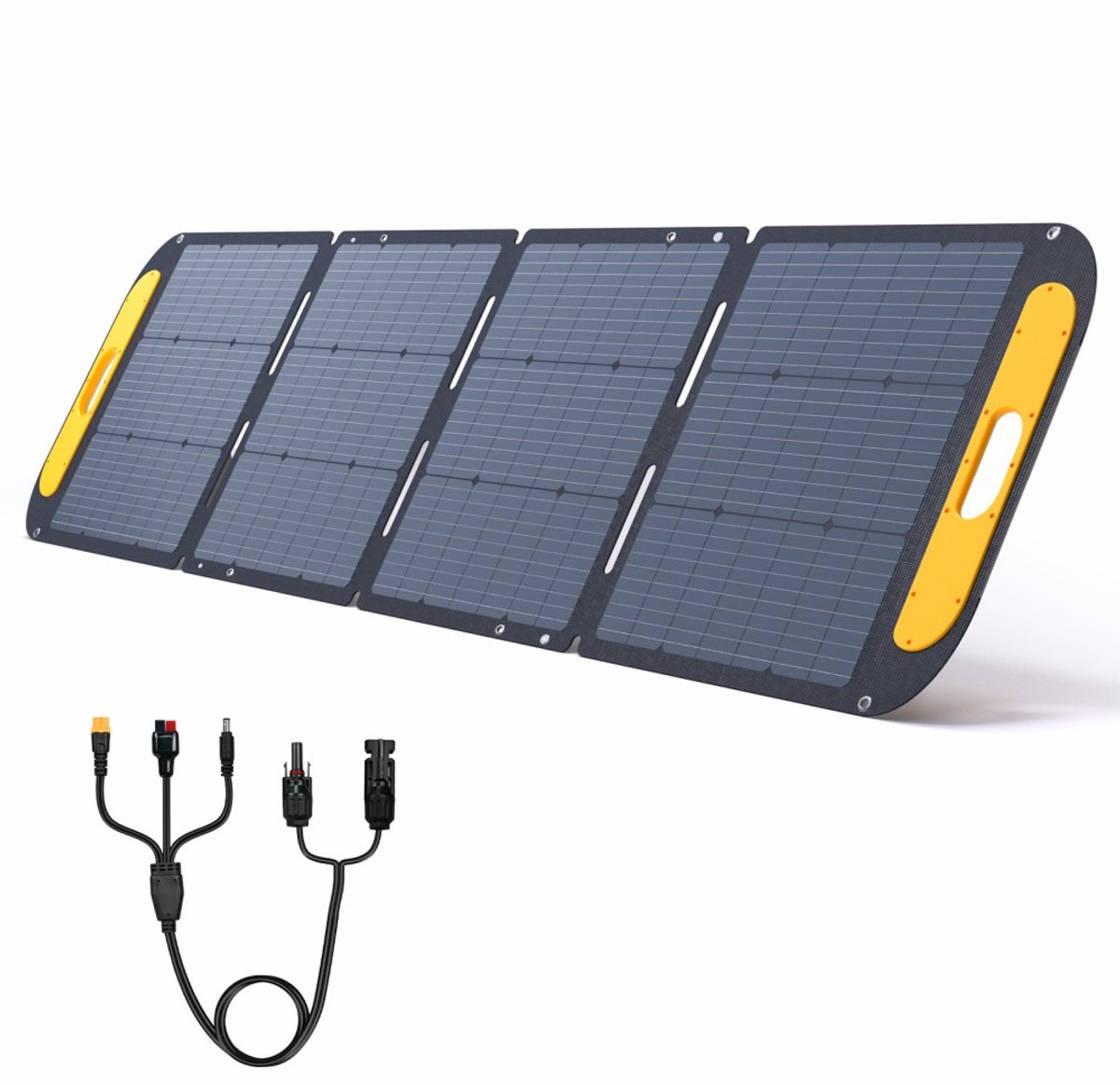 VTOMAN VS200 PRO 200W opvouwbaar zonnepaneel, 23% hoogrendements monokristallijne cellen, IP67 waterdicht ETFE-oppervlak, verstelbare standaard, MC4-connector voor draagbare stroomstations