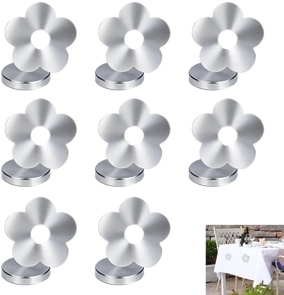 Stevige magnetische tafelkleedhouder, roestvrijstalen tafelkleedclip, geschikt voor gebruik bu buitenshuis.