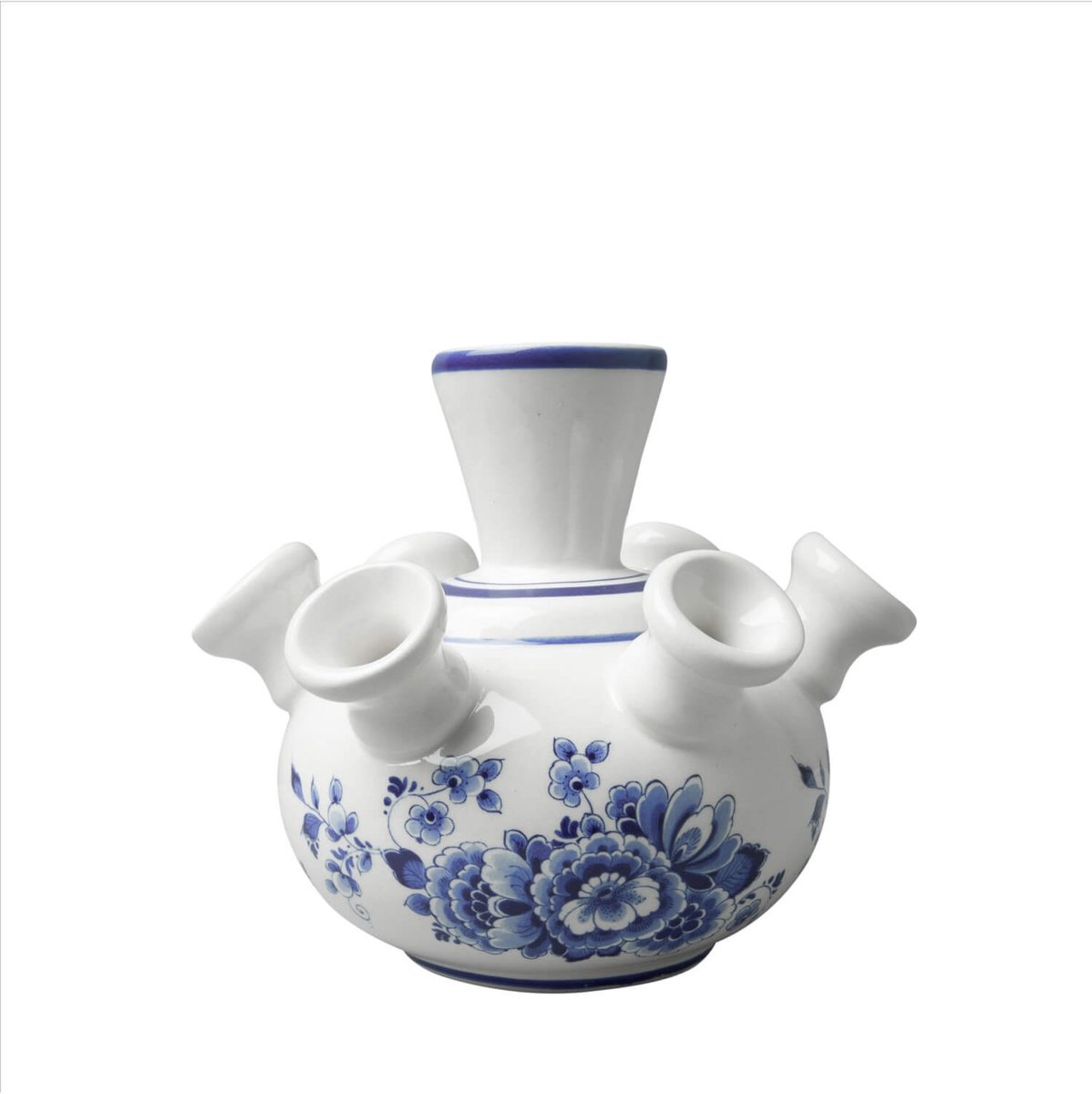 Heinen Delfts Blauw Tulpenvaas - Bloem - 12 cm Delfts blauw