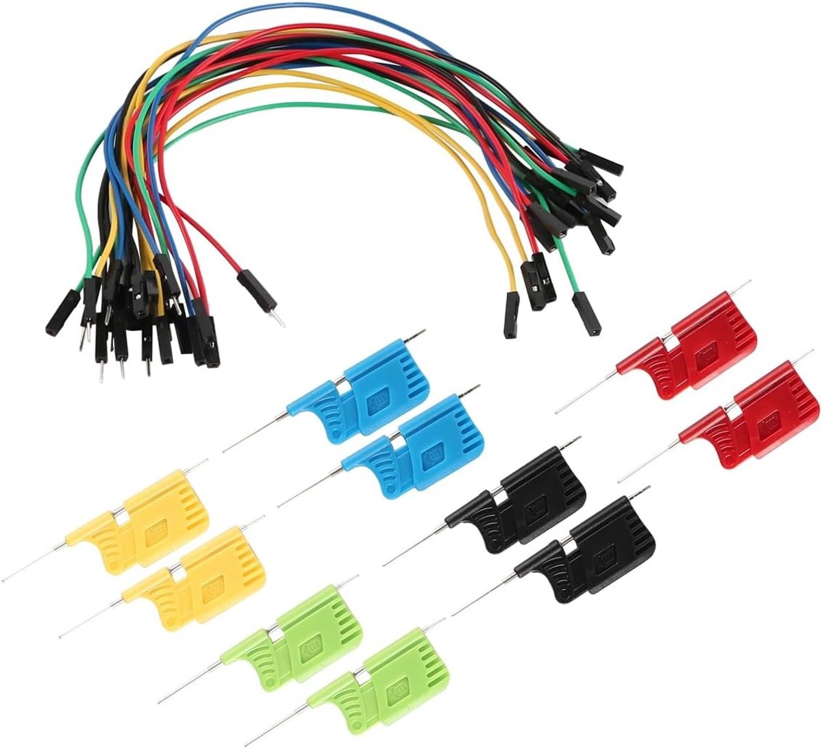 10 Mini Test Haak Probes met Veerclips voor Multimeter - Elektronische Testset voor Draadmetingen en Elektrische Toepassingen