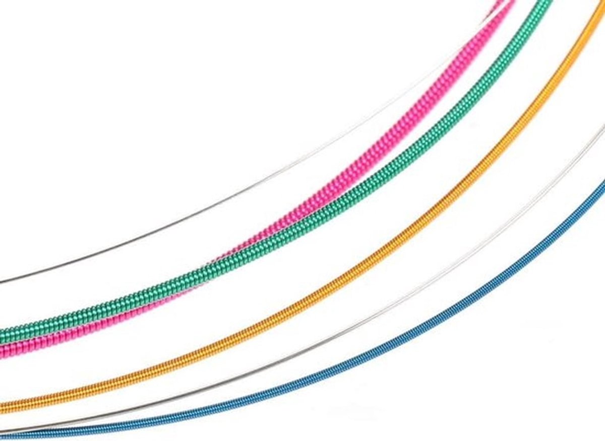 Regenboog Kleurrijke Gitaarreeksen voor Beginners - Akoestische Gitaar Strings Set met Stalen Akkoorddraden - Muziekinstrument Accessoires