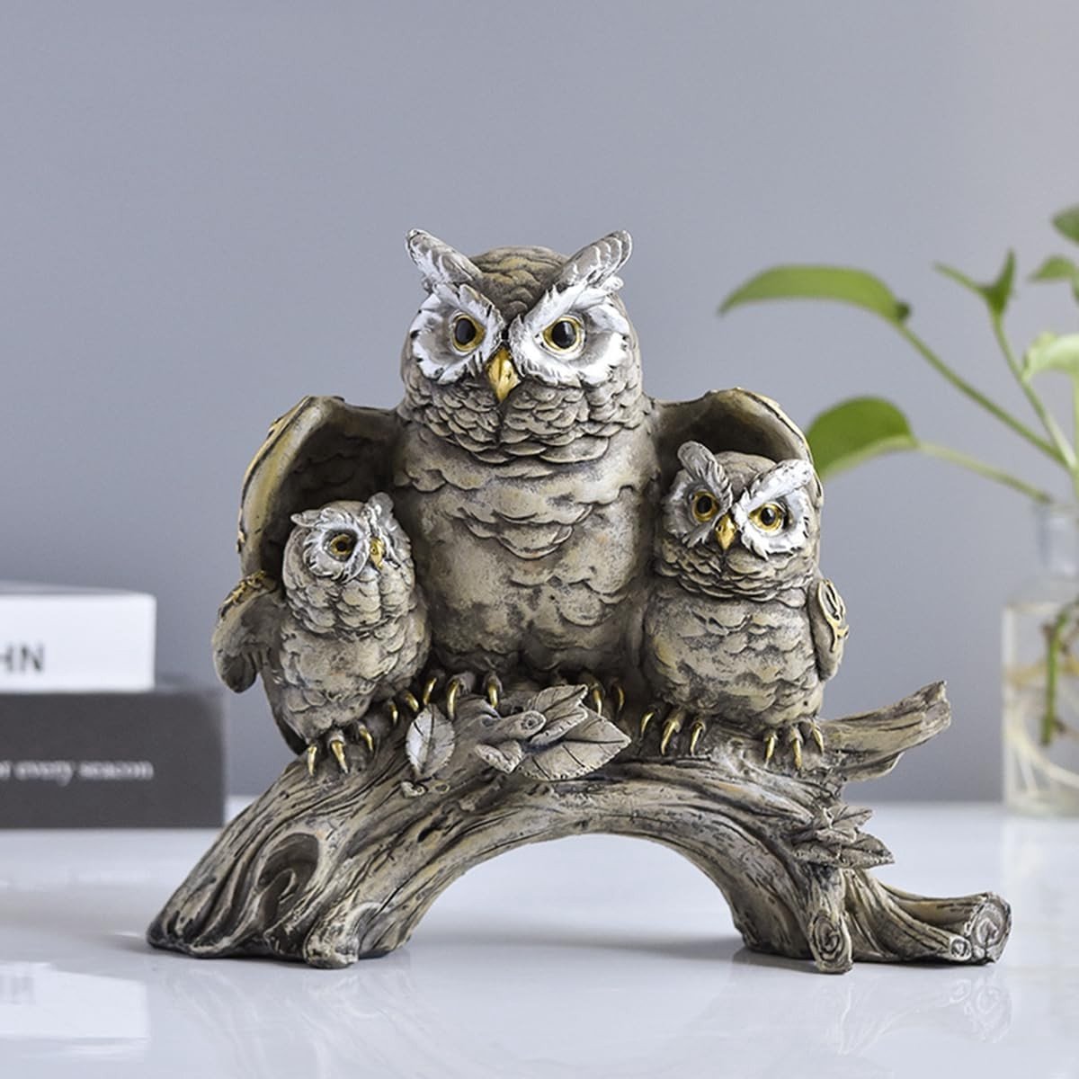 Schattige uil beeldjes, kleine decoratieve ornamenten voor thuis en kantoor, perfect als cadeau voor uilenliefhebbers.