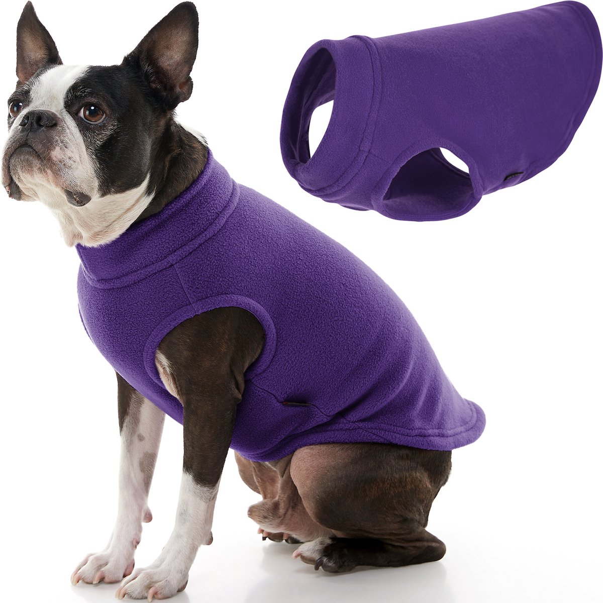 Gooby Stretch Fleece Vest Hondenjas - Warme hondentrui voor kleine honden - Violet - Large