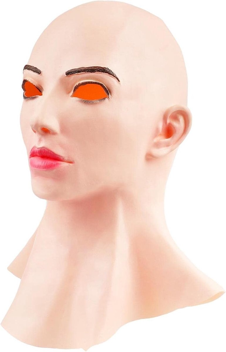 Realistisch Vrouwelijk Latex Masker voor Cosplay en Halloween - Drag Queen Accessoire voor Transgender Kostuums in Wit