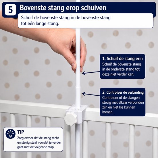 Sluierstang compleet om vast te klemmen - Piekstok voor sluier - Hemelstaaf voor hemeltje — afbeelding 3