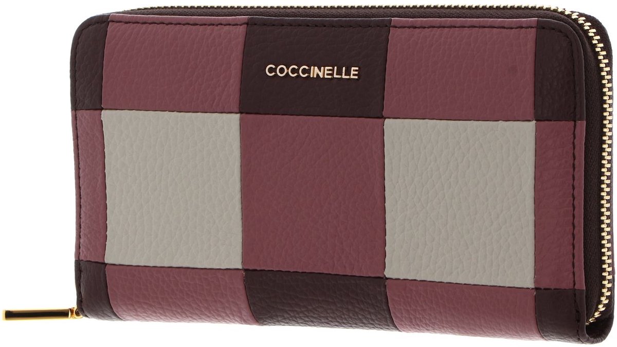 COCCINELLE Leren portemonnee Metallic Vichy Patch Wallet Mu. Wi. Ros / Berry paars