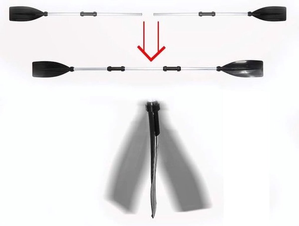Lichte Aluminium Roeispanen met Oar Locks voor Kajak en Boot - 2 Stuks, Afneembare Peddels met Ribbelblad, Ideaal voor Watersport en Avontuur