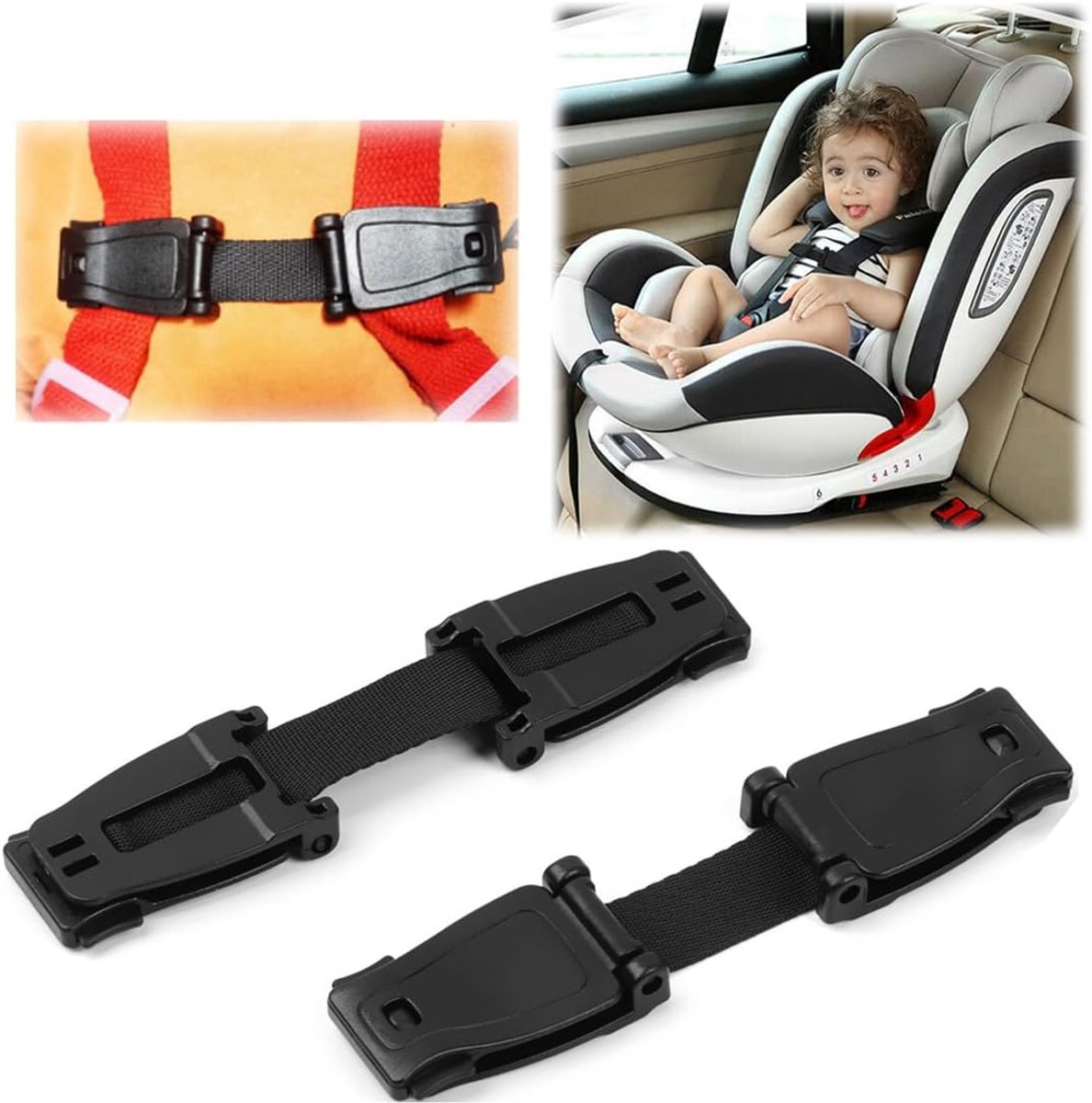 2 stuks kinderzitje beschermingsgespen, autogordelclip, kindergordel, kindergordelgesp voor autostoelen, kinderwagens en kinderstoelen