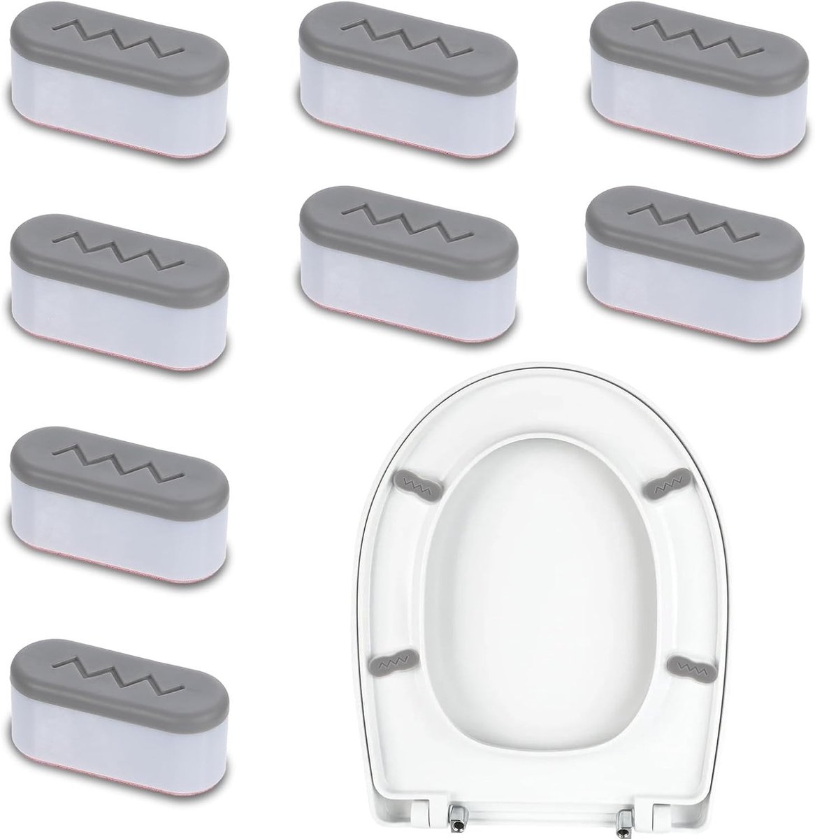 8 Stuks Toilet Buffer Spacer Ringen - Witte Bumpers voor Thuis, Kantoor en Hotelgebruik