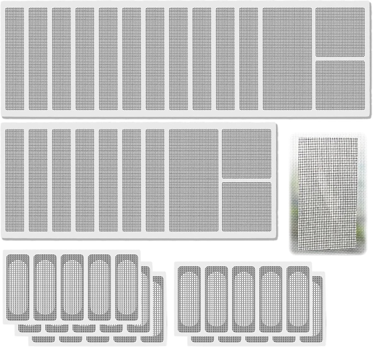 Fly Screen Repair Kit - 25 Delen, Zelfklevende Reparatietape en Sterke Vliegenraam Patches voor Effectieve Herstel van Vliegenramen en Netten