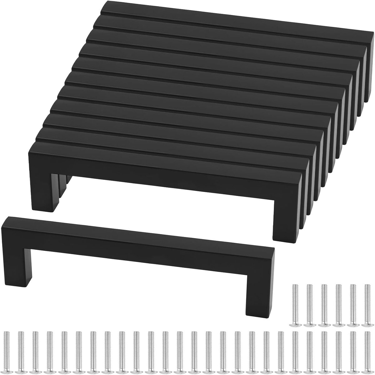 Zwarte Kastknoppen Set van 12 Stuks 172 x 160 x 35 mm RVS Meubelgrepen met 160 mm Boorgatafstand voor Keuken en Meubels