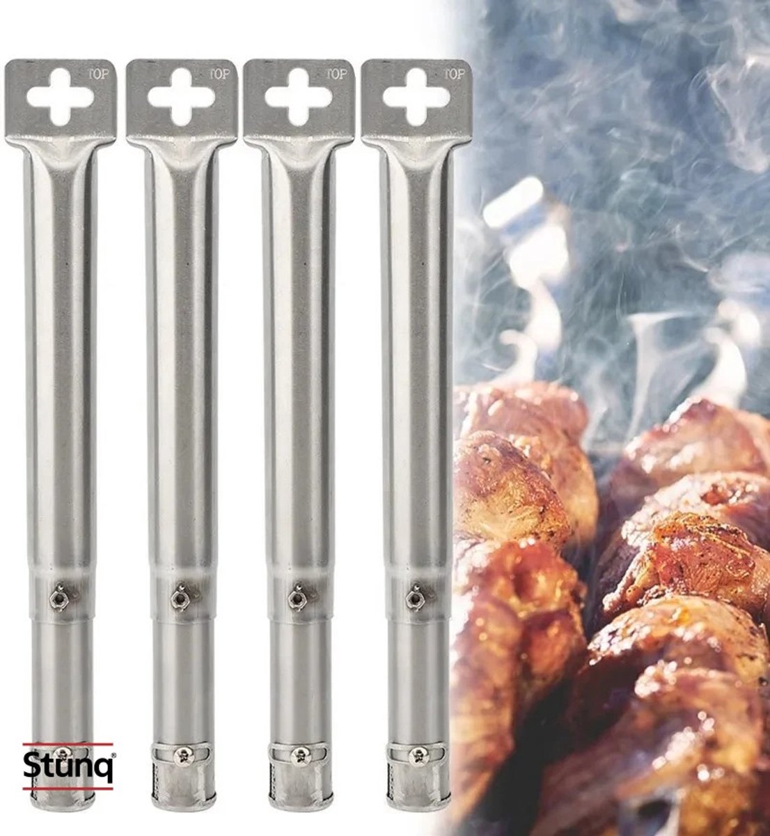 Stunq® BBQ branderset 4 stuks - RVS buisbranders voor gasbarbecue