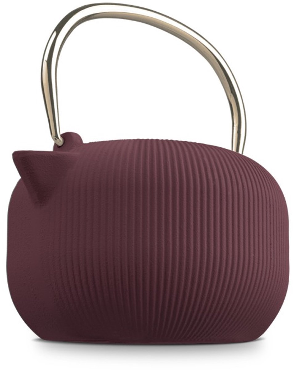 Berlinger Haus Theepot met RVS Filter - Gietijzer Mat Bordeaux - 1 Liter