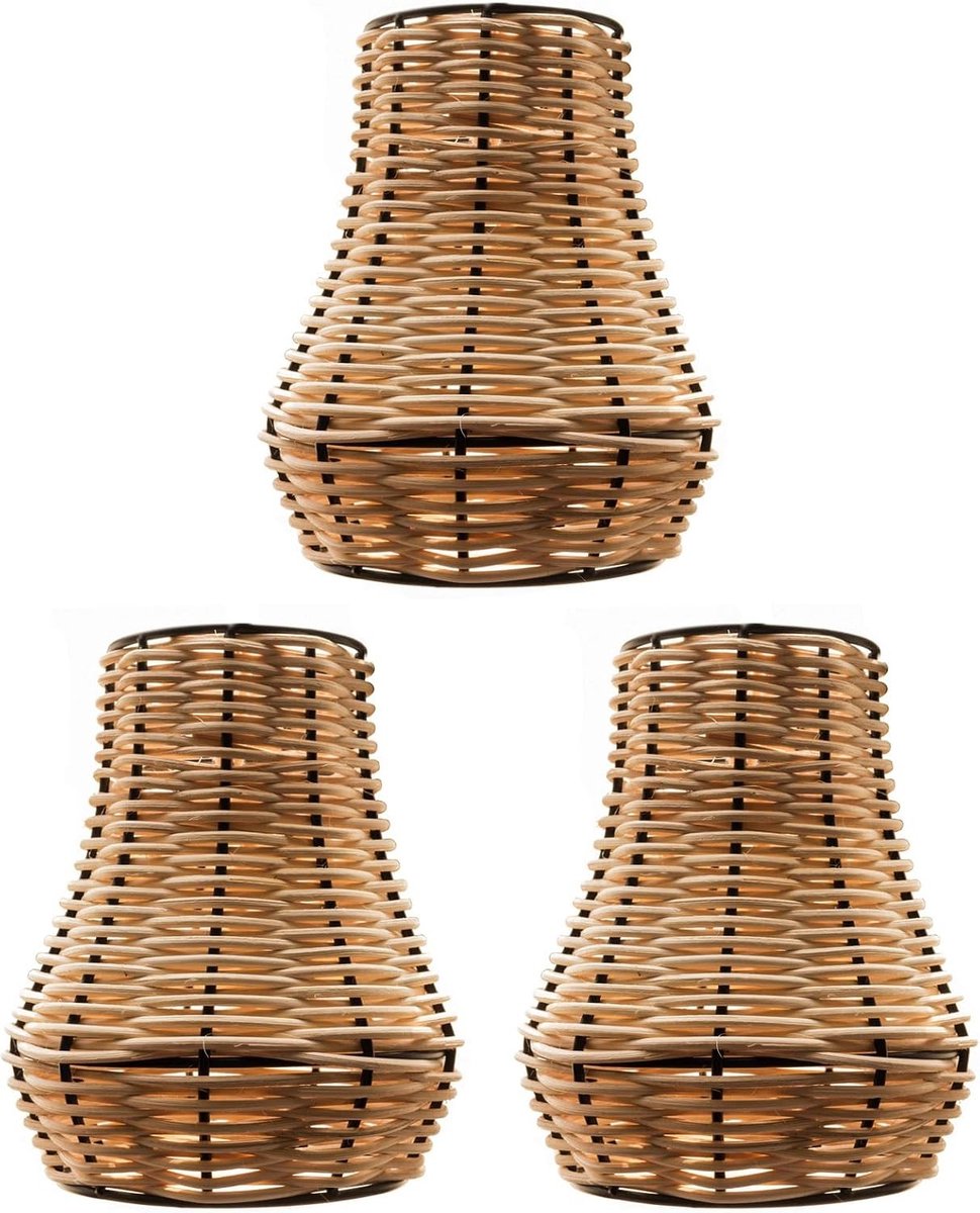 Lampenkap - Rotan - 3 Pack - Handgeweven Kleine Lampenkappen - Voor Sfeervolle Verlichting