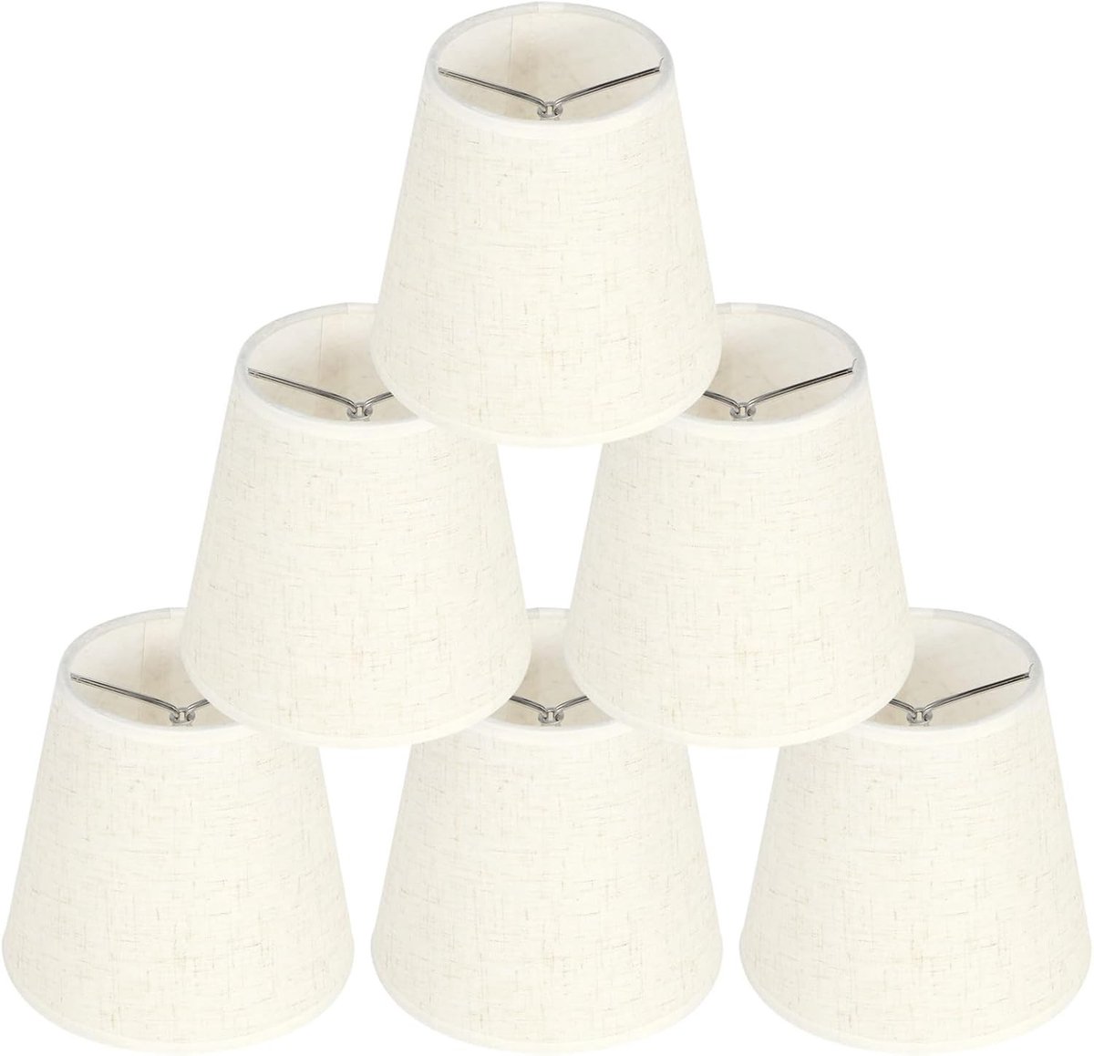 Lampenkap - Wit - 9 x 14 x 13 cm - Stoffen Clip-op Lampenkap voor E14 Lampen - Modern Scandinavisch Design