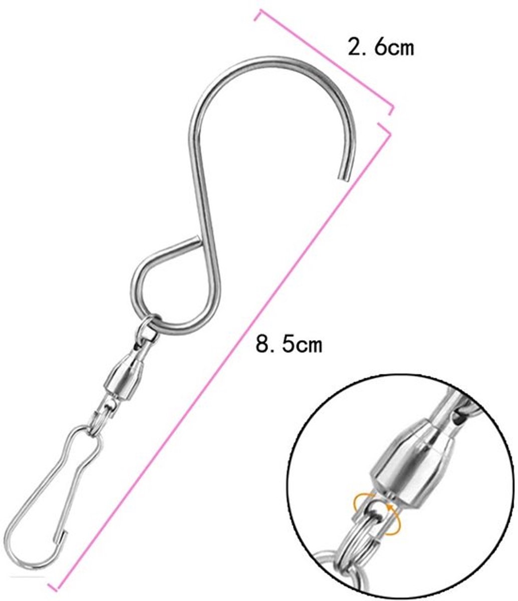 Dailygoods- Haakclip 8-delige set - Draaibare S-haakclip - Winddicht - Roestvrij