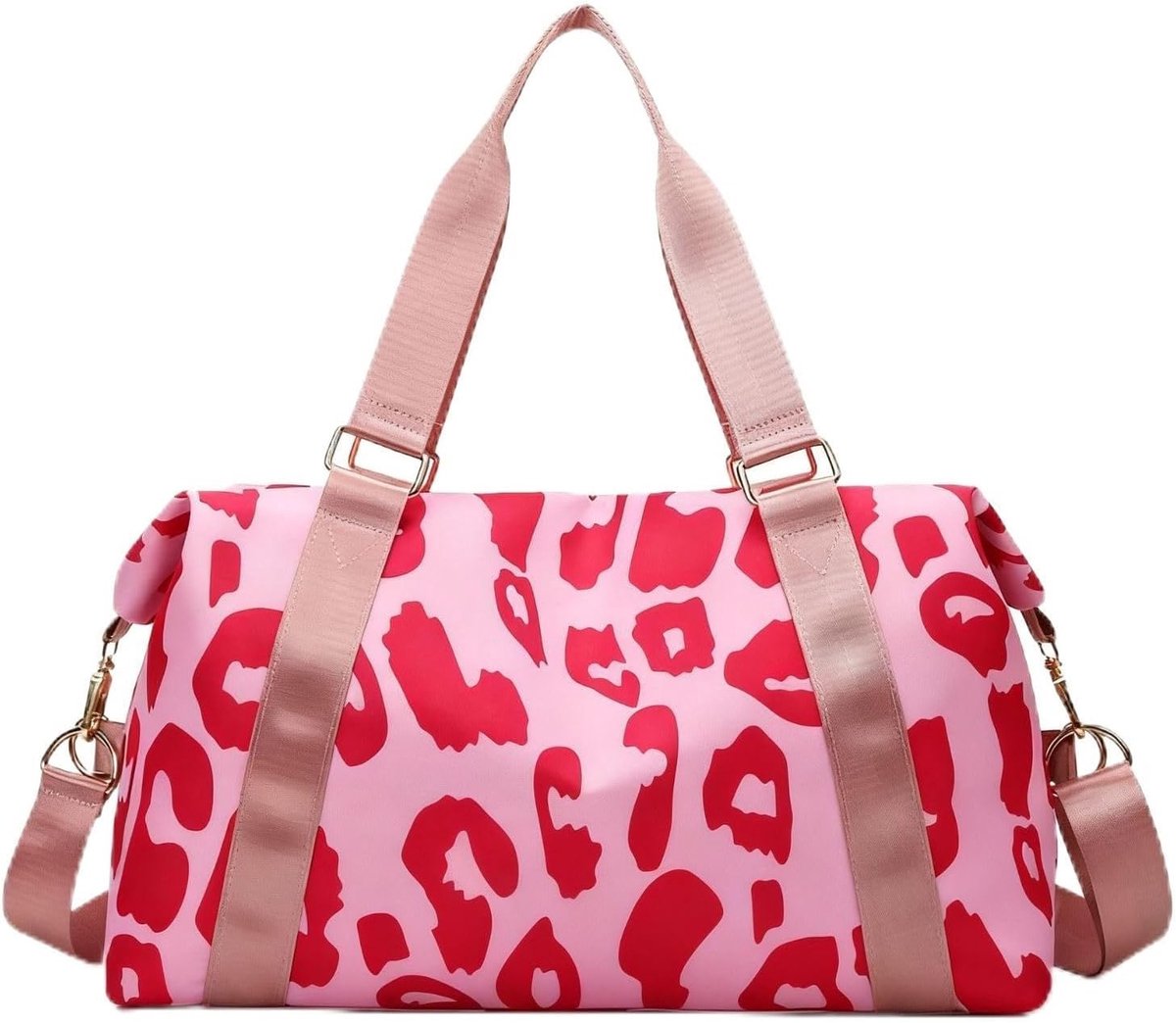 Sporttas voor Dames - Roze - 17 x 46 x 28 cm - Waterdichte Mét Natte Tas - Voor Yoga, Zwemmen en Weekend
