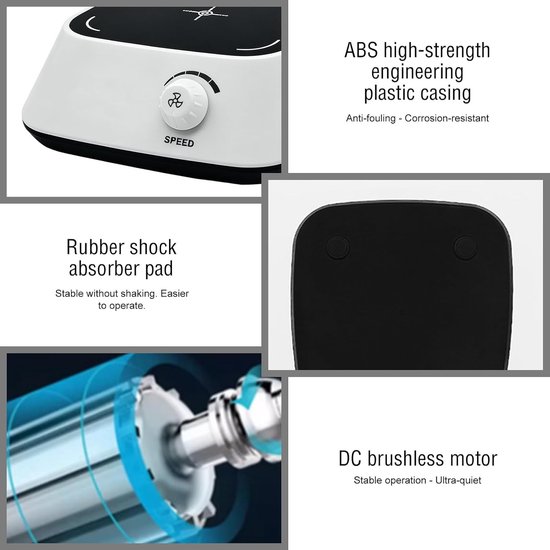 Magnetische roerder met verstelbare snelheid 300-2600 rpm, ideaal voor laboratoria en thuisbrouwen, 2000 ml capaciteit, 5 W mengplaat, 12 V/1 A, zonder verwarmingsfunctie, perfect voor mengprocessen en experimenten — afbeelding 3