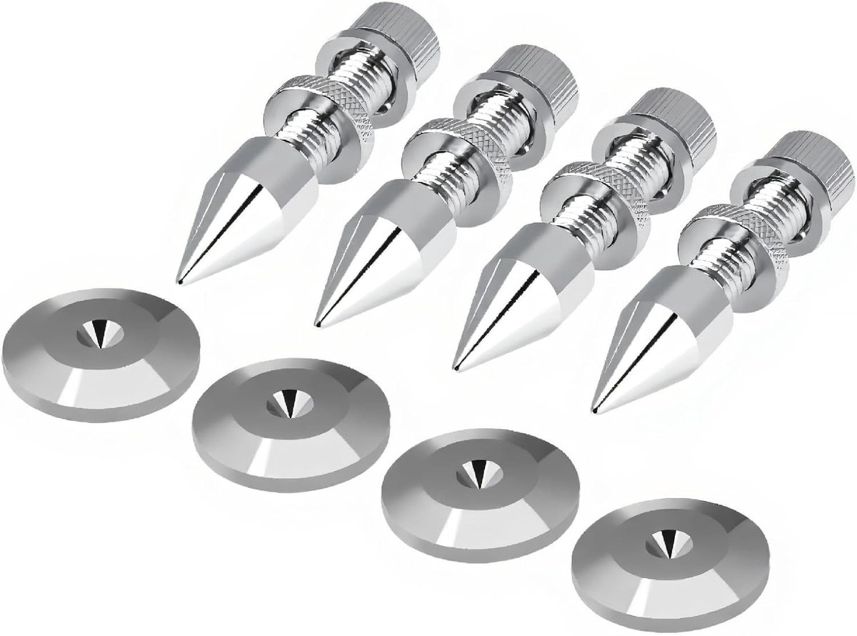 4 Stuks Geluidsisolatie Spikes voor HiFi Speakers, Schokbestendige Voetjes voor Versterkers en Audioapparatuur
