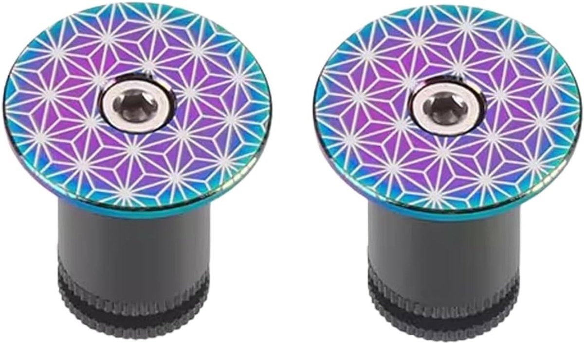 Set van 2 Kleurige Aluminium Handvatdoppen voor Fietssturen - Duurzaam en Geschikt voor Mountain- en Racefietsen, 15 tot 22,5 mm