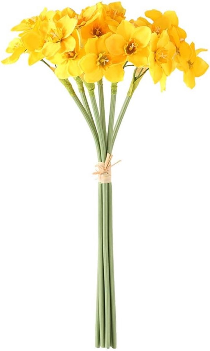 Set van 6 Kunstmatige Narcissen - Zijde Bloemen voor Bruidsboeket, Tuin, Feest en Kantoor Decoratie