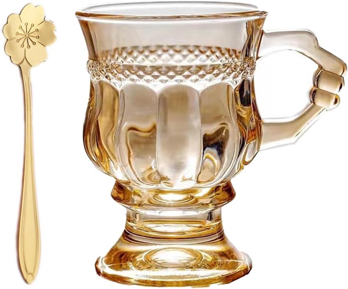 Retro Glazen Mok met Oor voor Koffie, Rode Wijn, Water en Cocktails - Uniek Drinkware Accessoire
