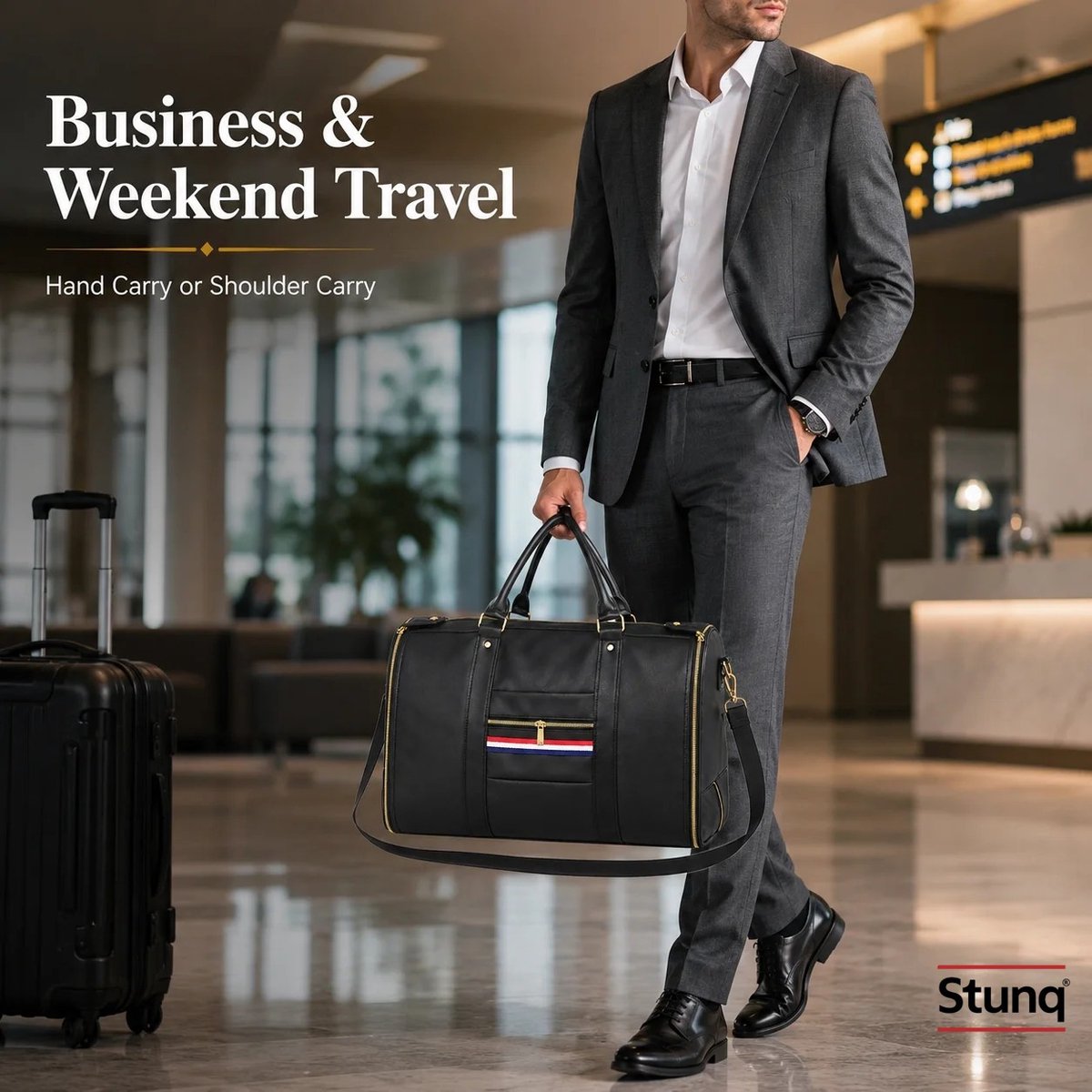 Stunq® 2-in-1 Reistas met Schoenencompartiment, Opvouwbaar voor Weekend- en Zakenreizen