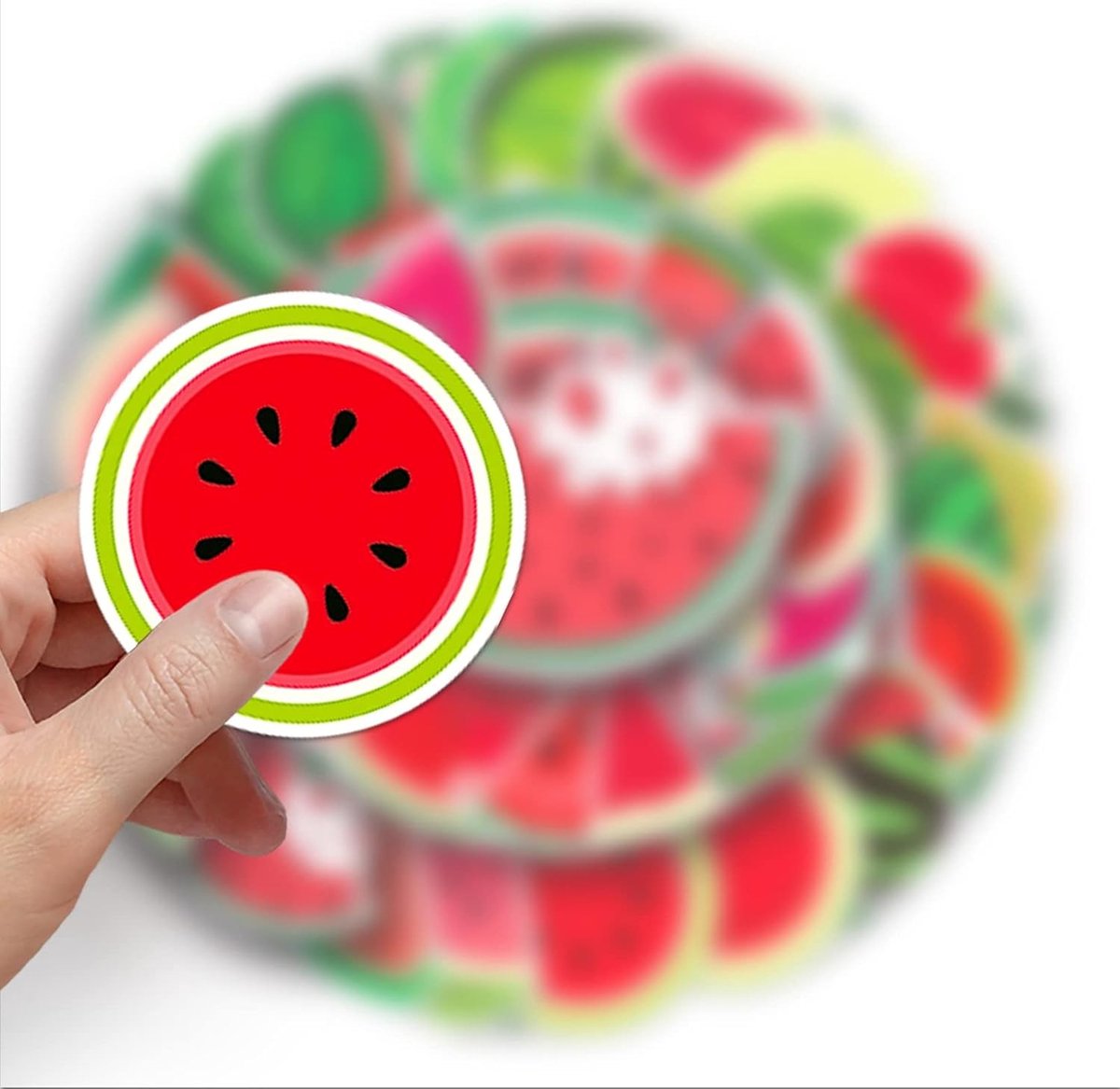 50 Stuks Watermeloen Stickers voor Skateboards, Motoren, Fietsen en Koffers - Waterdichte Vinyl Graffiti Stickers voor Kinderen en Tieners