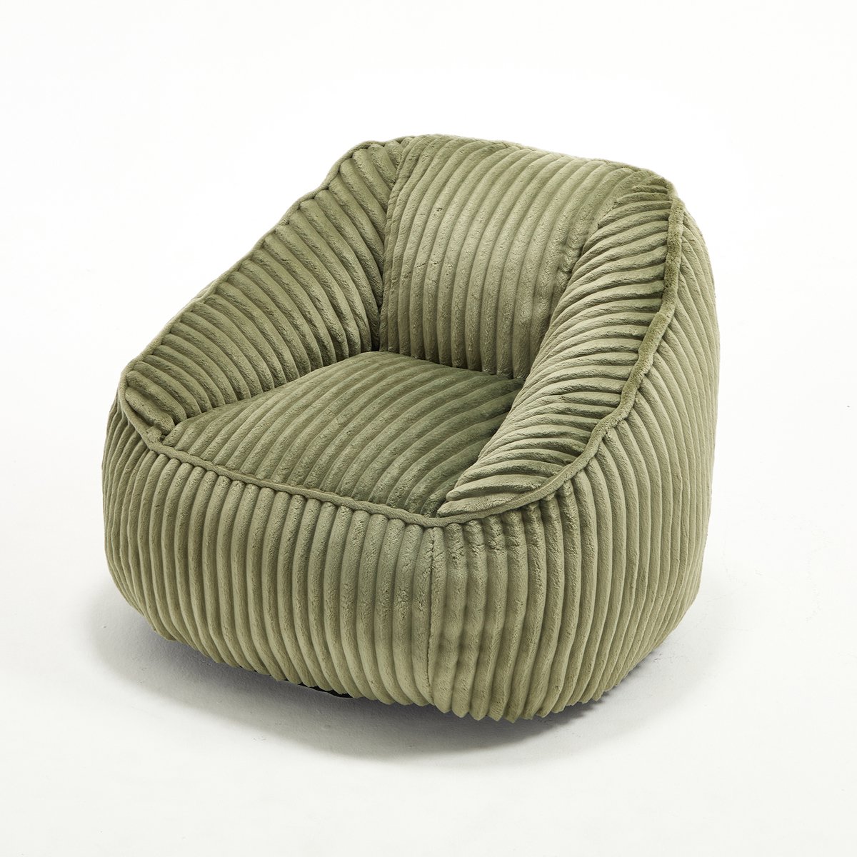 Zitzak met memoryschuimvulling, gestreepte bubbelpluche, pluizig, knus, gezellige sofa voor woonkamer, appartementen en studentenkamers- Emerald
