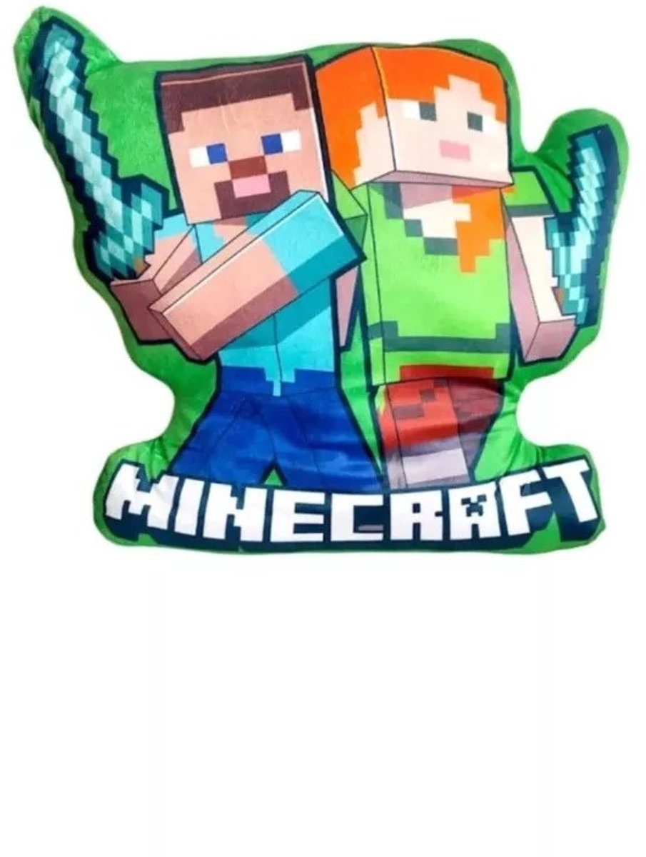 Minecraft sierkussen Duo 3D shaped 40 cm Groen