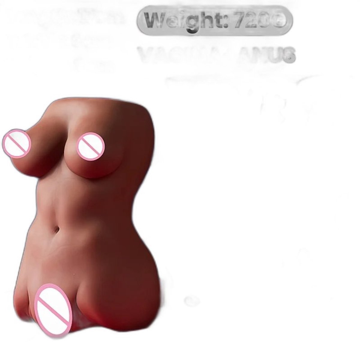 Currero Pocket Pussy met Billen - Masturbator voor Man - Realistisch Torso - Kunstvagina - Billenpop - Sextoy voor Mannen - Discreet Verpakt
