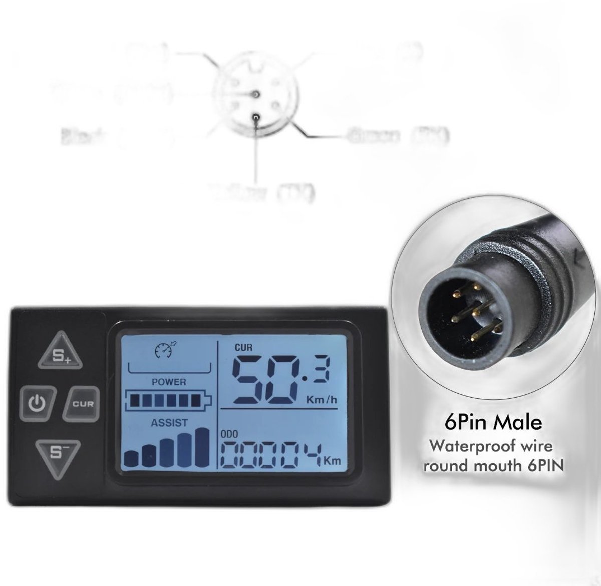 Currero Fatbike Scherm - LCD Display - Schermpje - E-Bike Accessoires - Elektrische Fiets - Dashboard - Snelheidsmeter - Kinderen & Volwassenen