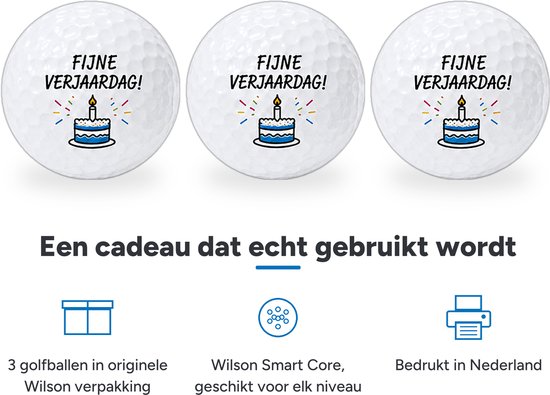 Wilson Golfballen Fijne Verjaardag - Verjaardag Golf Cadeau - 3 stuks van Wilson — afbeelding 2