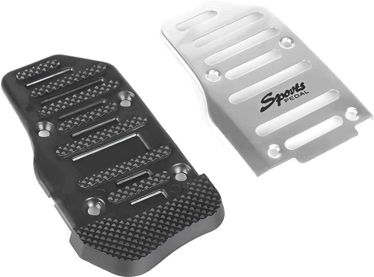 Set van 3 Antislip Rempedaalkappen voor Rem, Koppeling en Versnelling - Auto Onderdelen (Zilver)