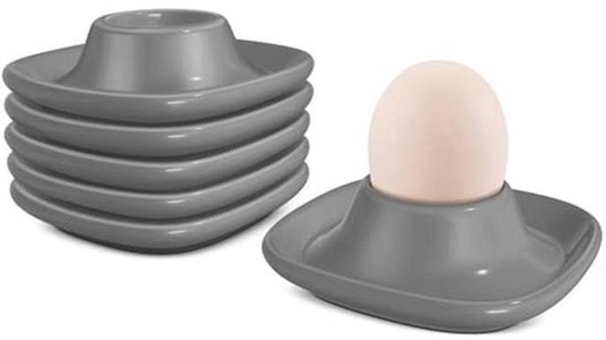 Set van 6 keramische eierdopjes voor stijlvolle ontbijten - Elegante eierhouders voor gekookte eieren