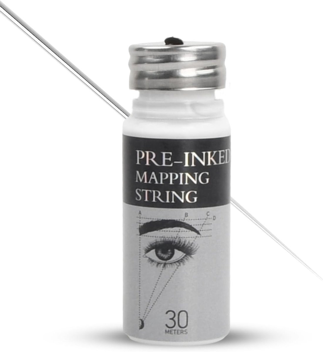 Pre-inked mappingdraad voor wenkbrauwen, 30m voor microblading en wenkbrauwmeting, ideaal voor semi-permanente make-up en nauwkeurige aftekeningen